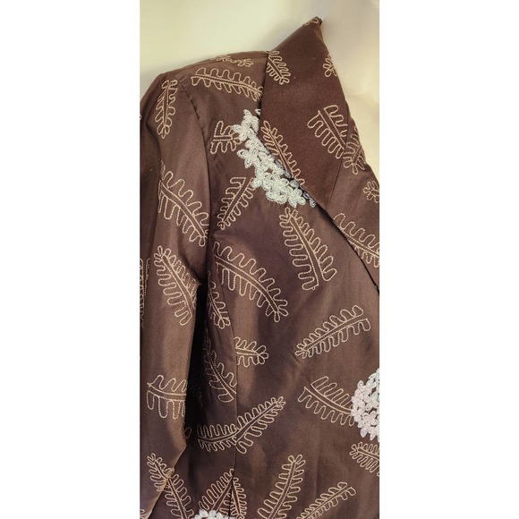 Pamela McCoy Embroidered Dark Brown Blazer Jacket 1X - Picture 4 of 6